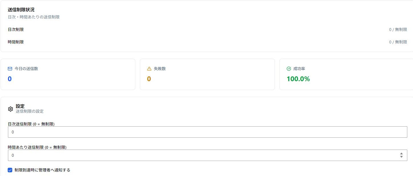 メール送信モニターの実際の操作画面